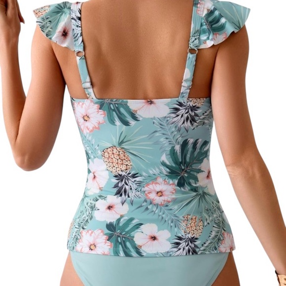 Floral Ruffle Sleeve Swimsuit - Picture 3 of 4